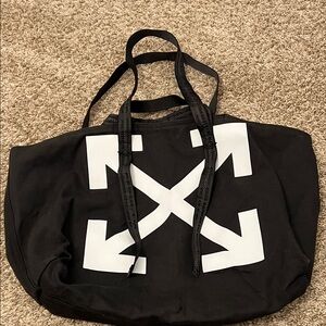 Off-White Black and White Arrows Duffel Bag
